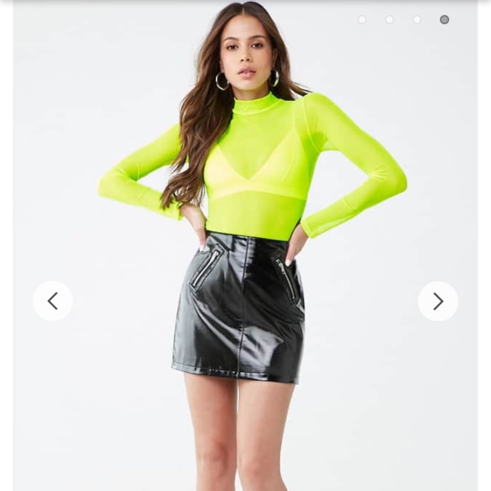 Forever 21 sheer neon mesh top